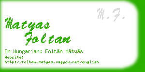 matyas foltan business card